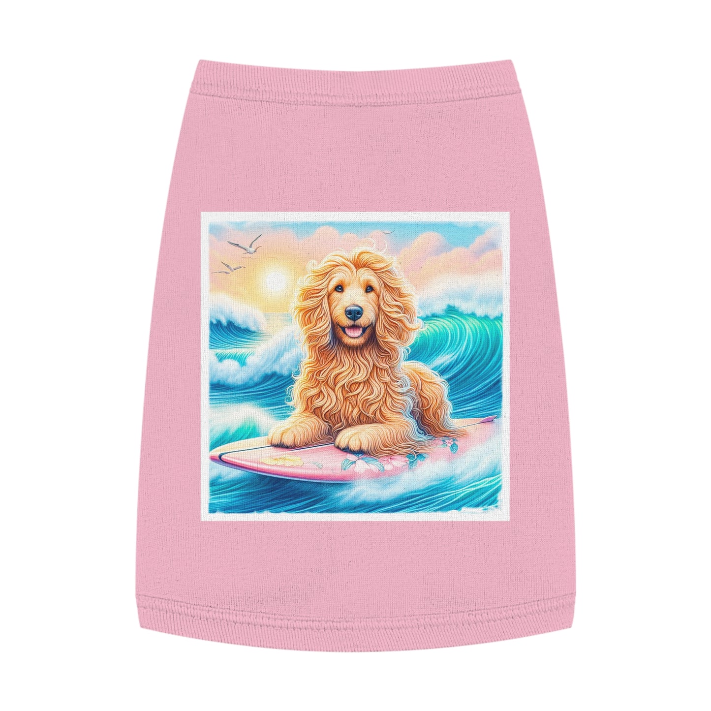 Pet Tank Golden Doodle pretty doggie t shirt Pets Printify M Pink