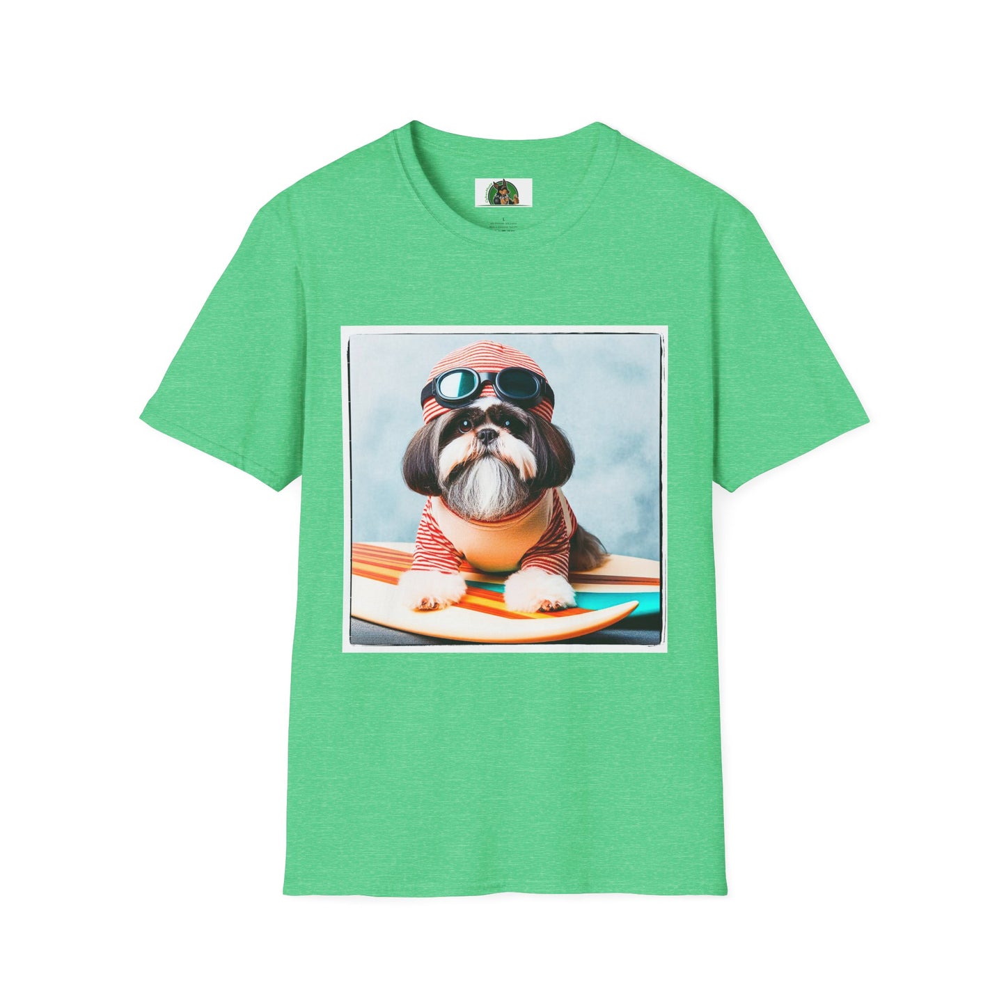 Shih Tzu pretty surfer shirt T-Shirt Printify S Heather Irish Green