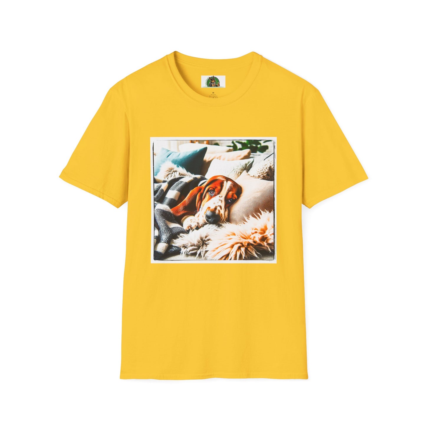 Basset Hound Sleeping In Comfy Blanket T-Shirt Printify S Daisy