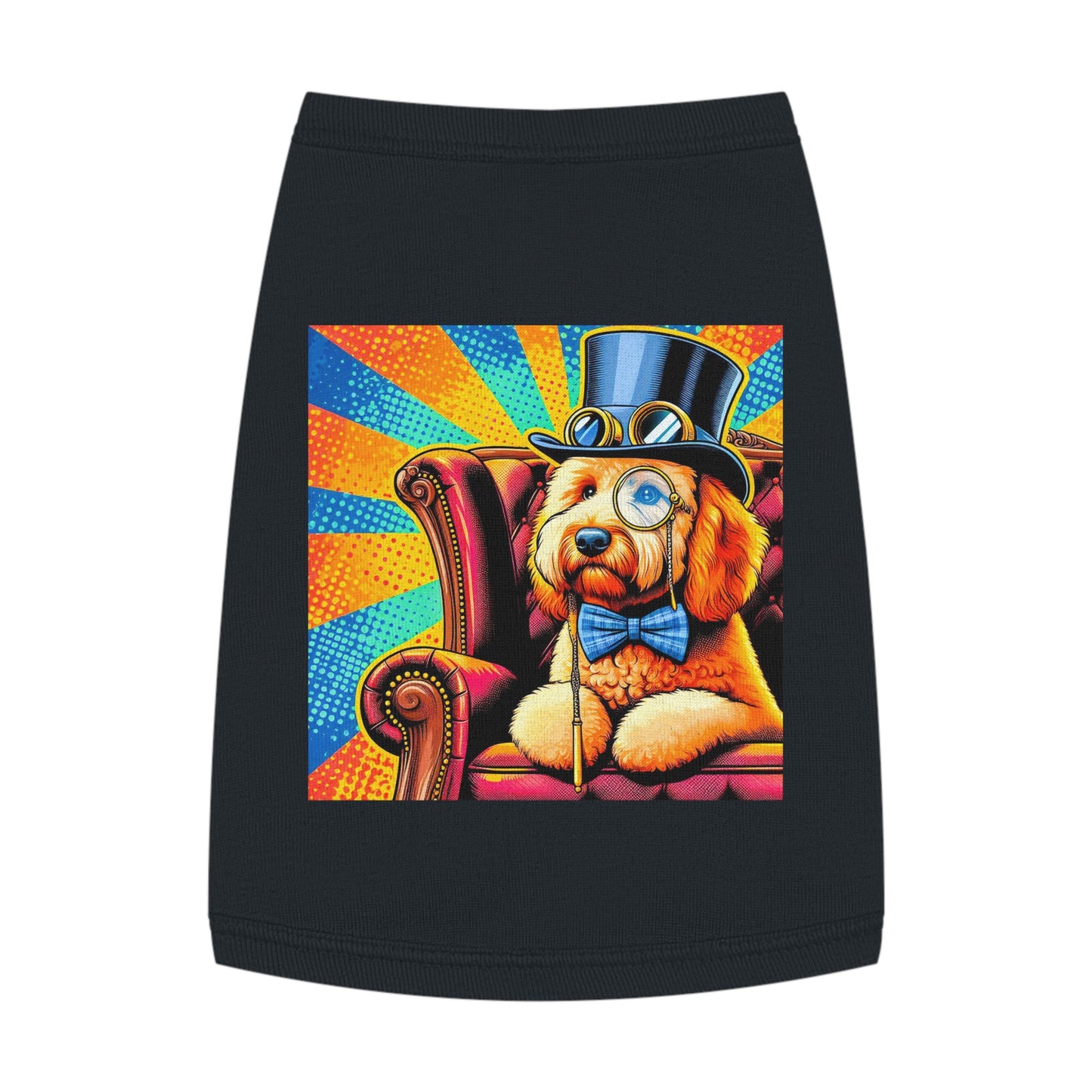 Pet Tank Golden Doodle colorful steampunk shirt Pets Printify M Black