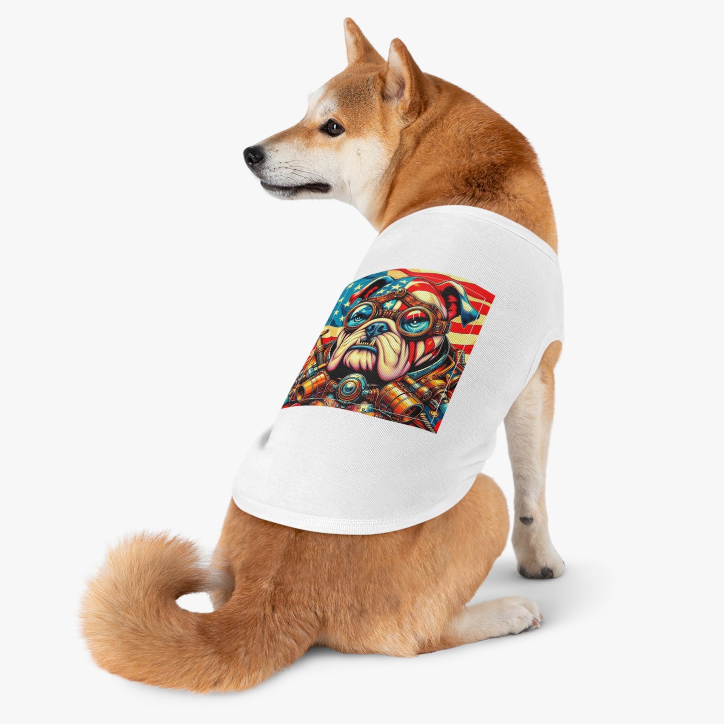 Pet Tank Top Bulldog American steampunk t shirt