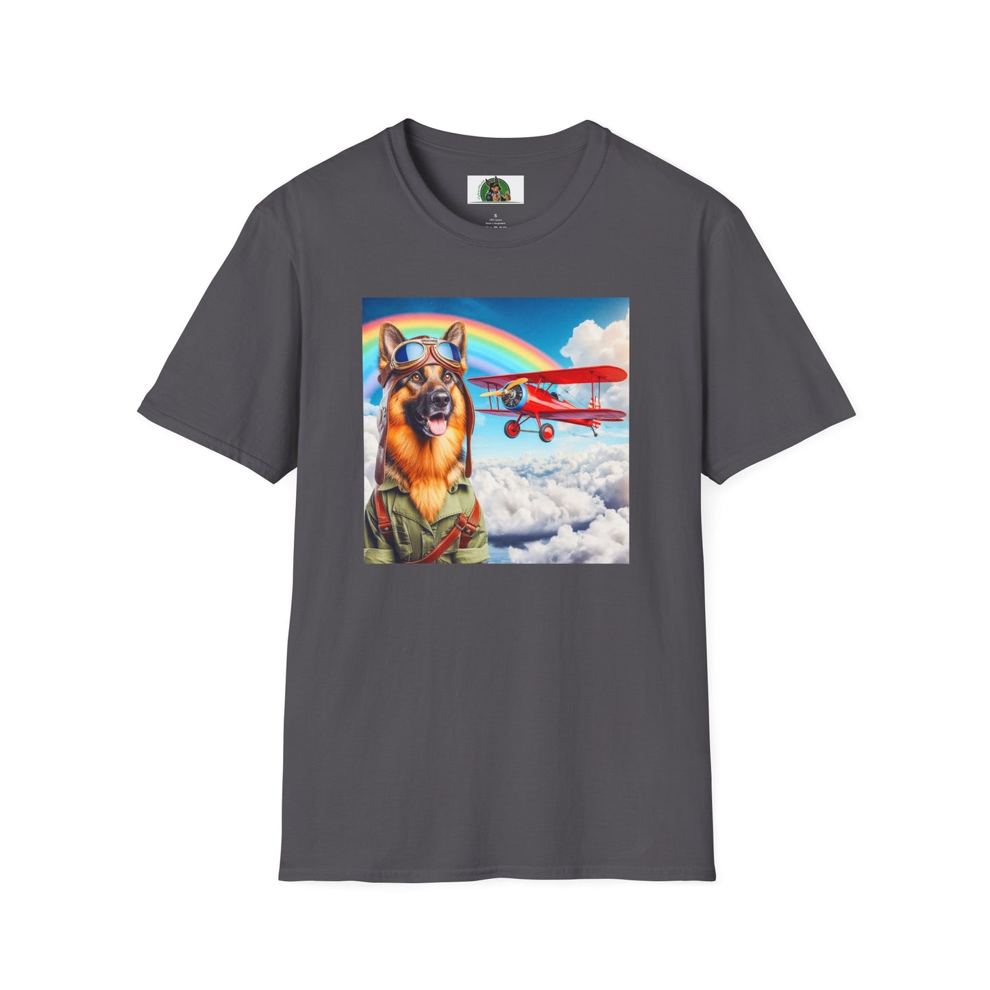 German Shepherd Pilot shirt T-Shirt Printify Charcoal S