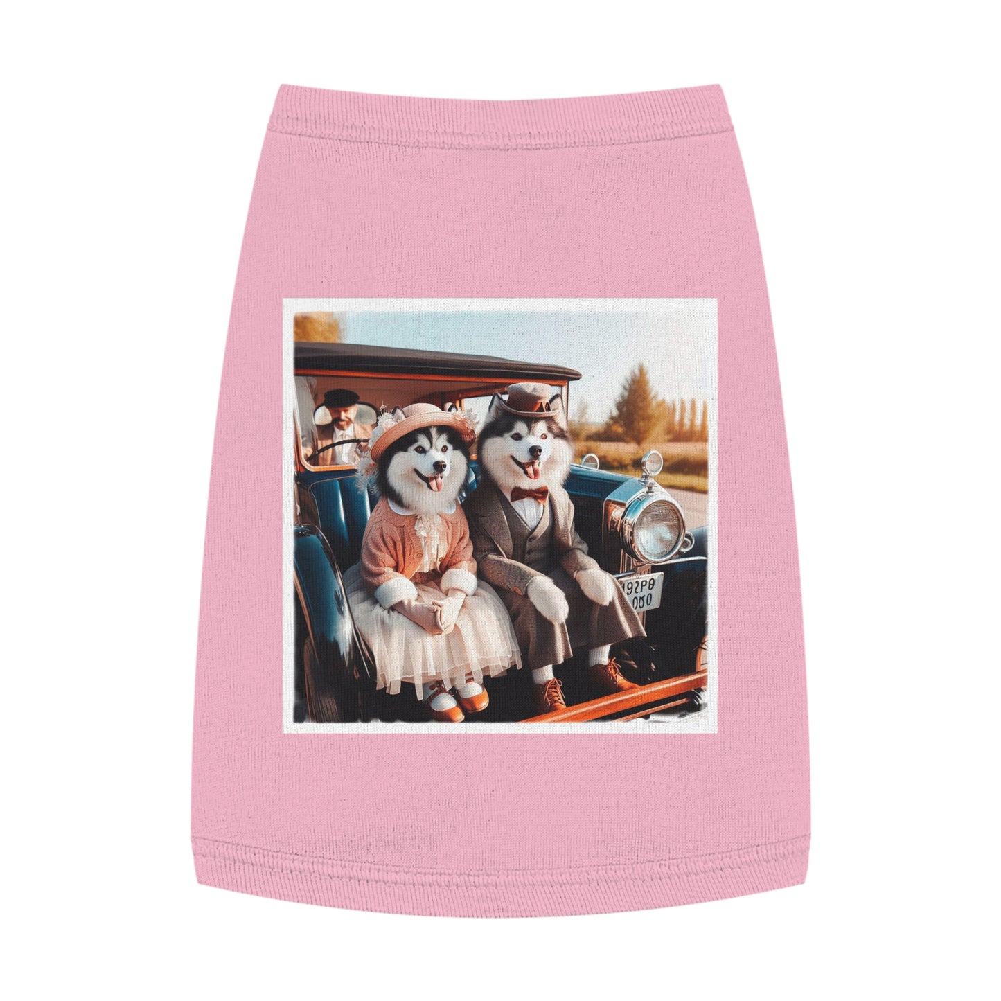 Pet Tank Top Husky couple in church Pets Printify M Pink
