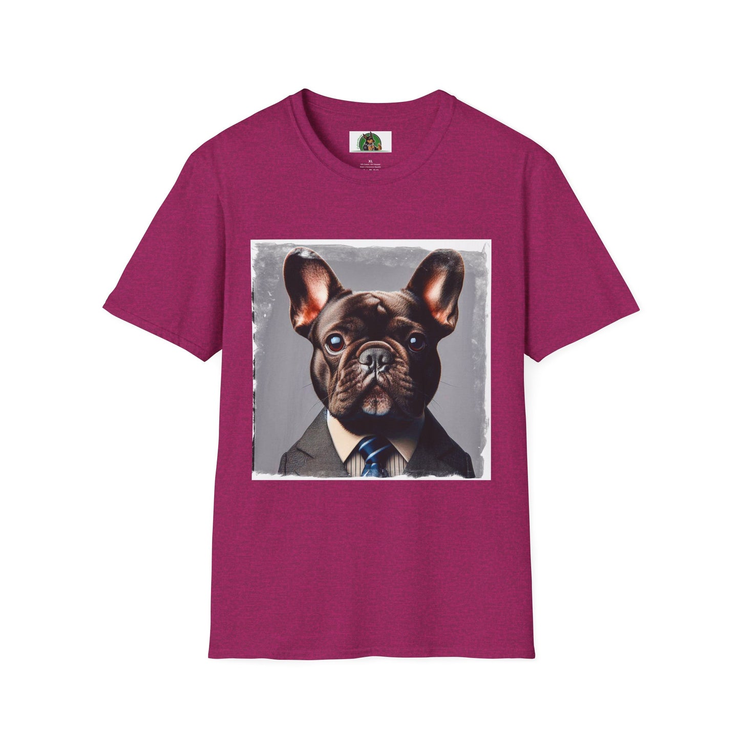 French Bulldog smart businessman T-Shirt Printify S Antique Heliconia