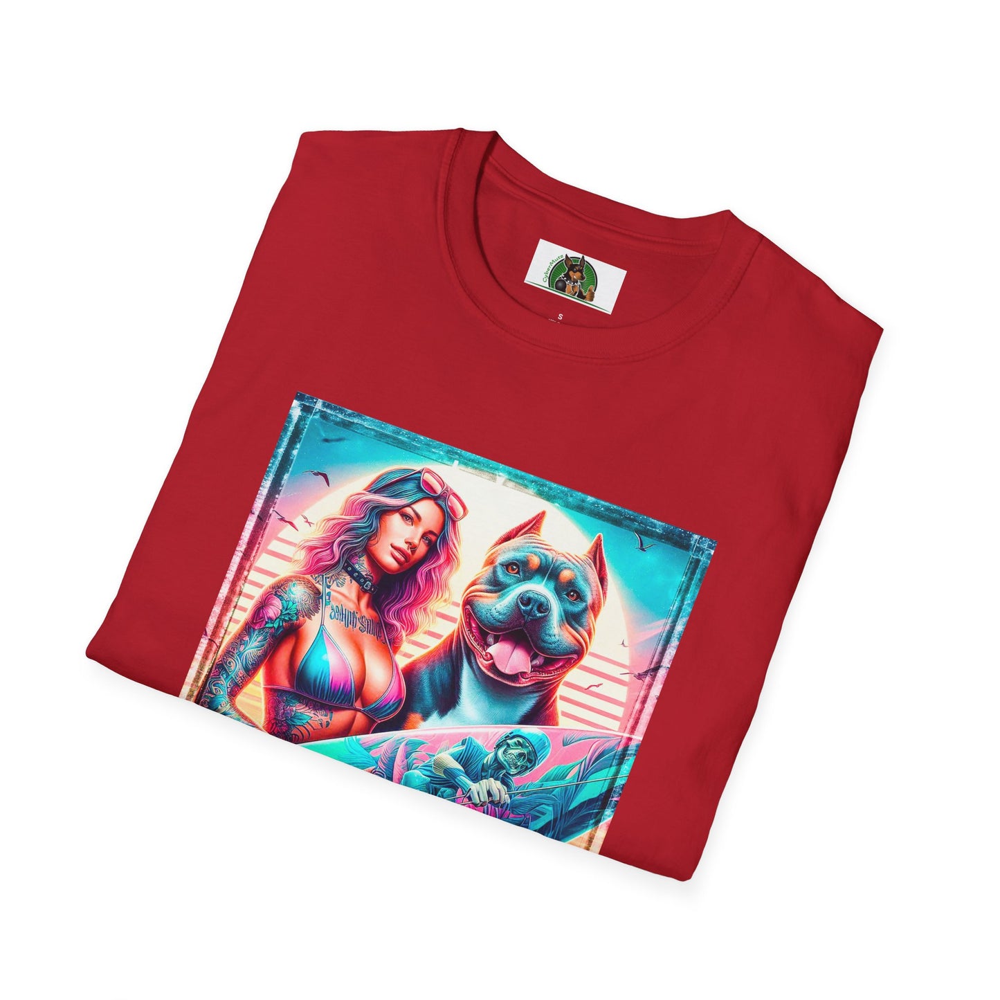 Pit Bull surfer and girl