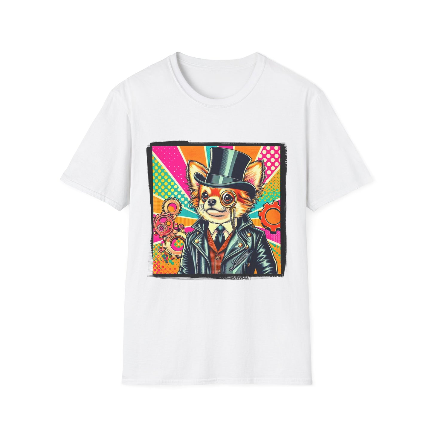 Chihuahua steampunk t shirt T-Shirt Printify XS White