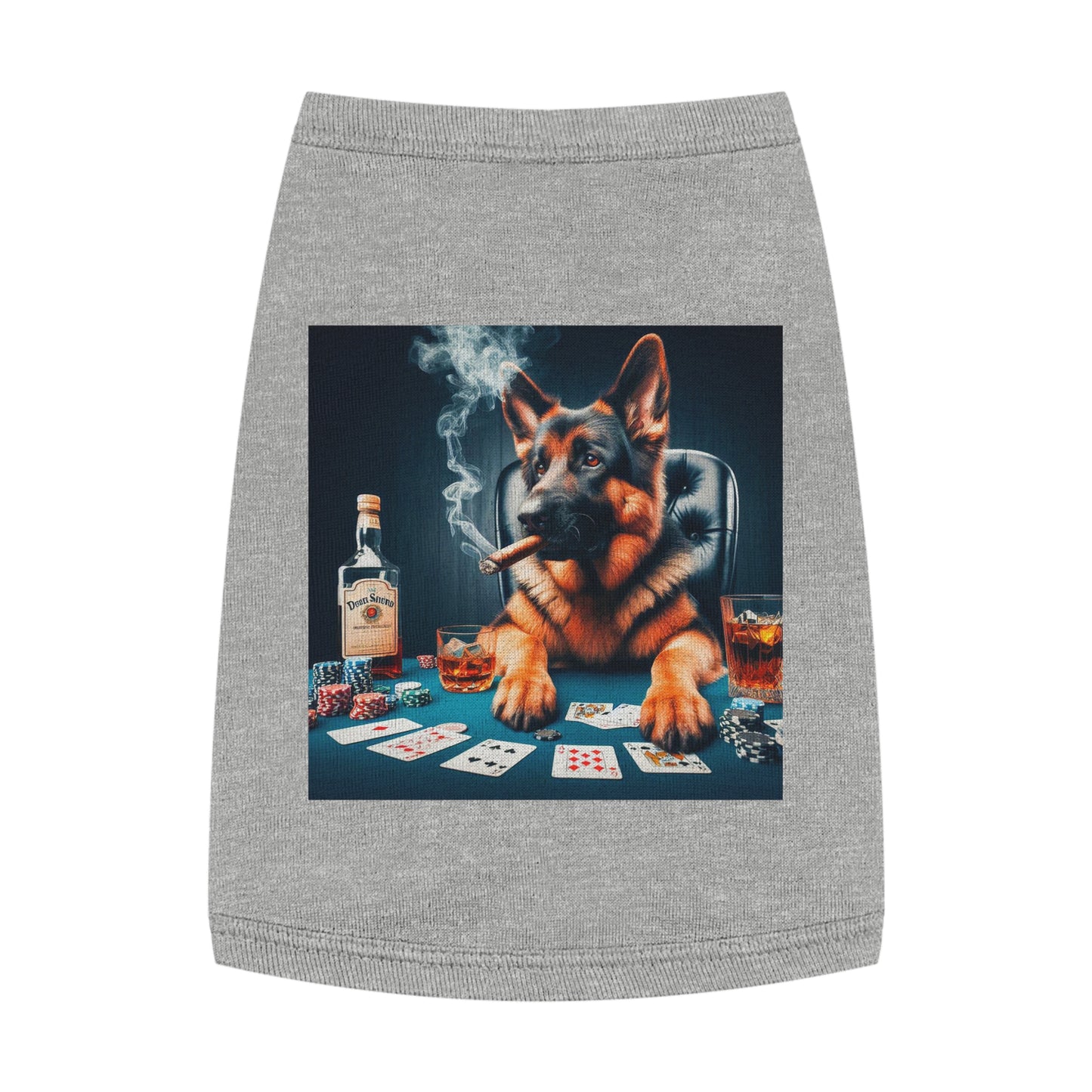 German Shepherd poker player shirt Pets Printify M Heather