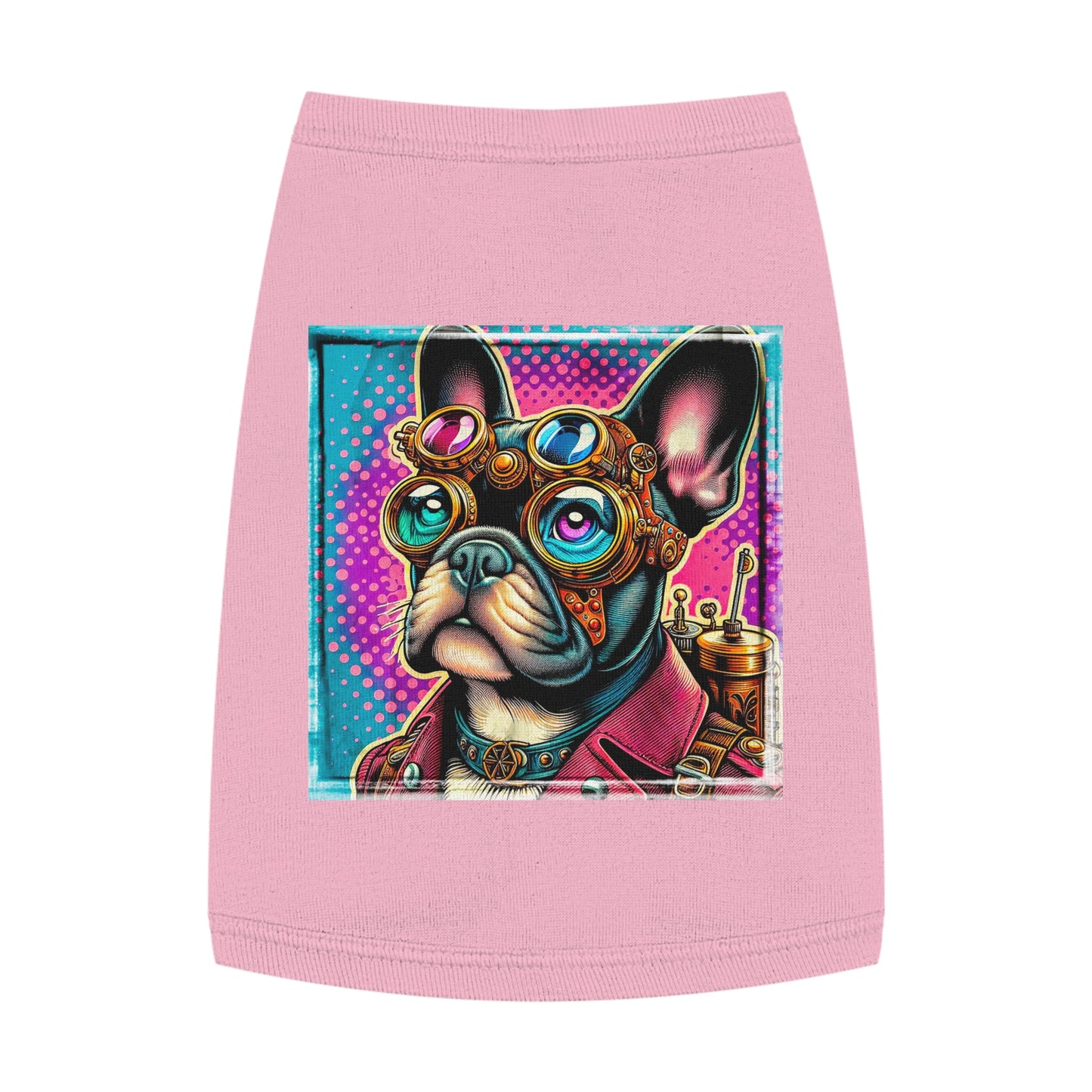 Pet Tank Top French Bulldog colorful steampunk t shirt Pets Printify M Pink