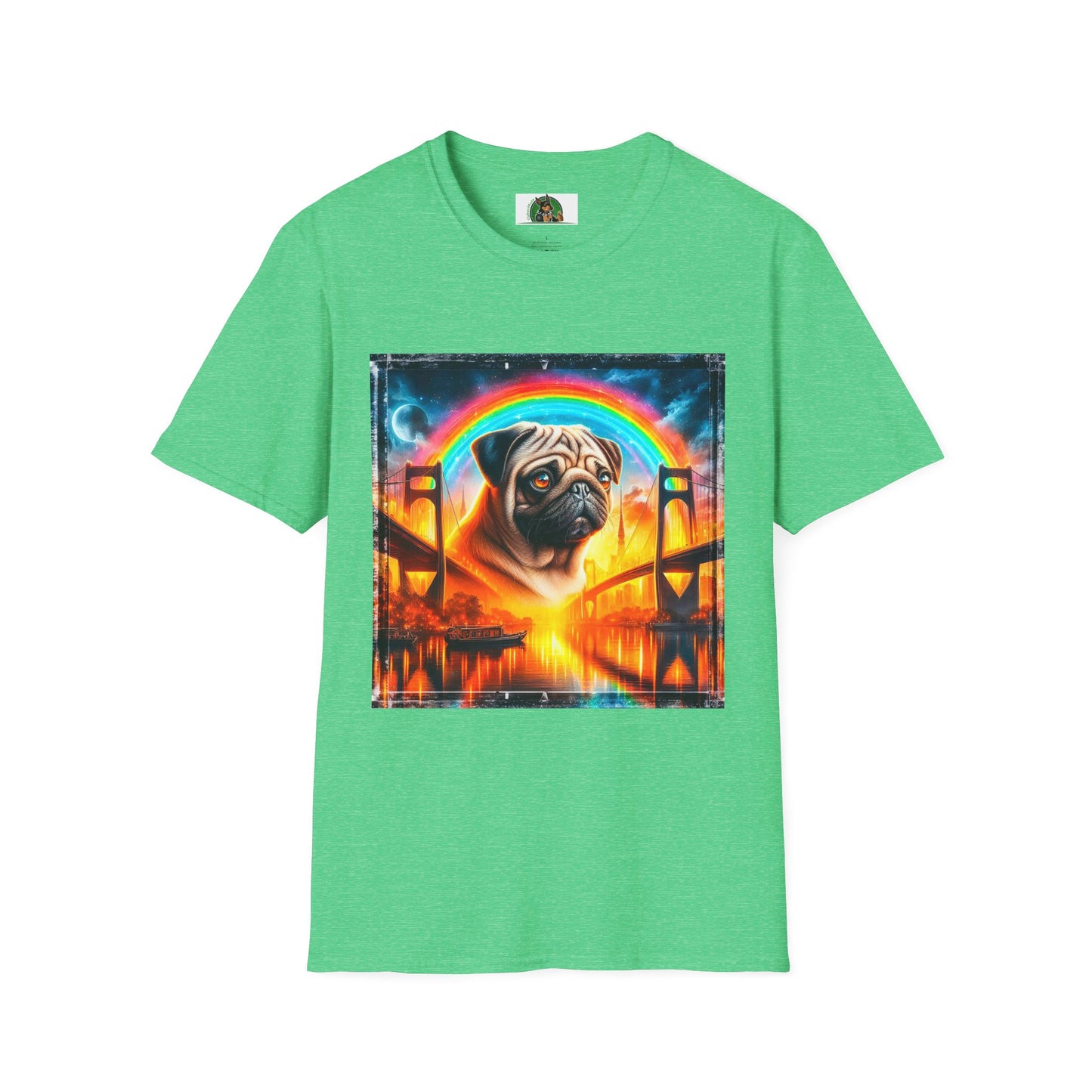 Pugs T-Shirt Printify S Heather Irish Green