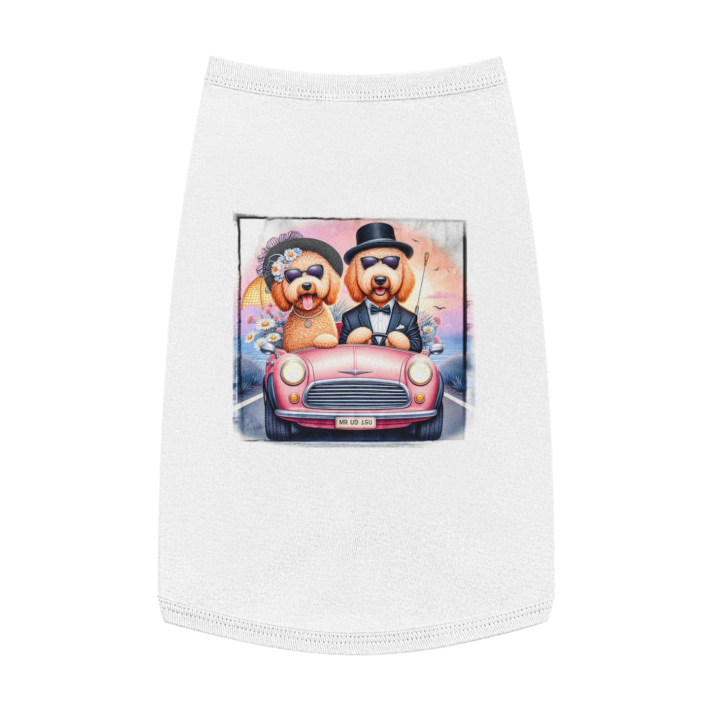 Wacky Pet Tank Golden Doodle wacky couple Pets Printify L White