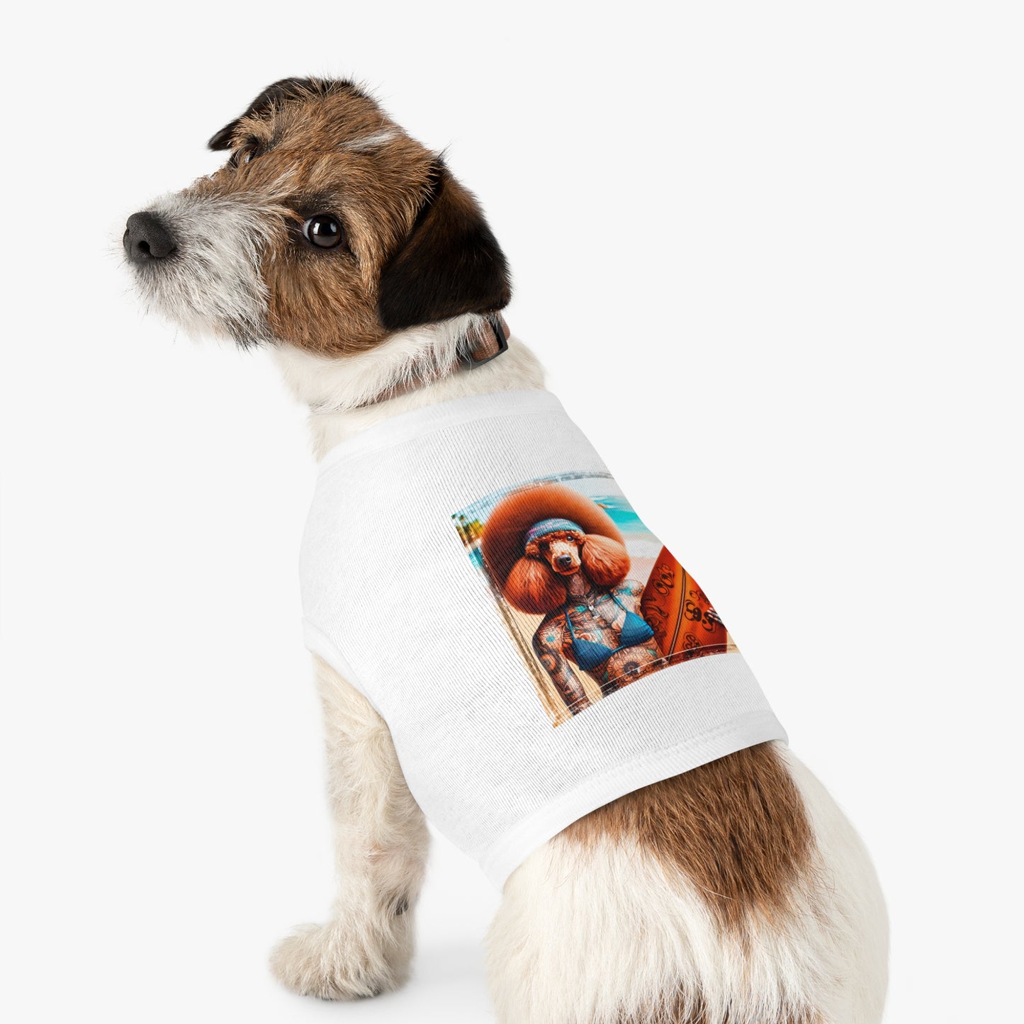 Pet Tank Top Poodle beach day shirt Pets Printify
