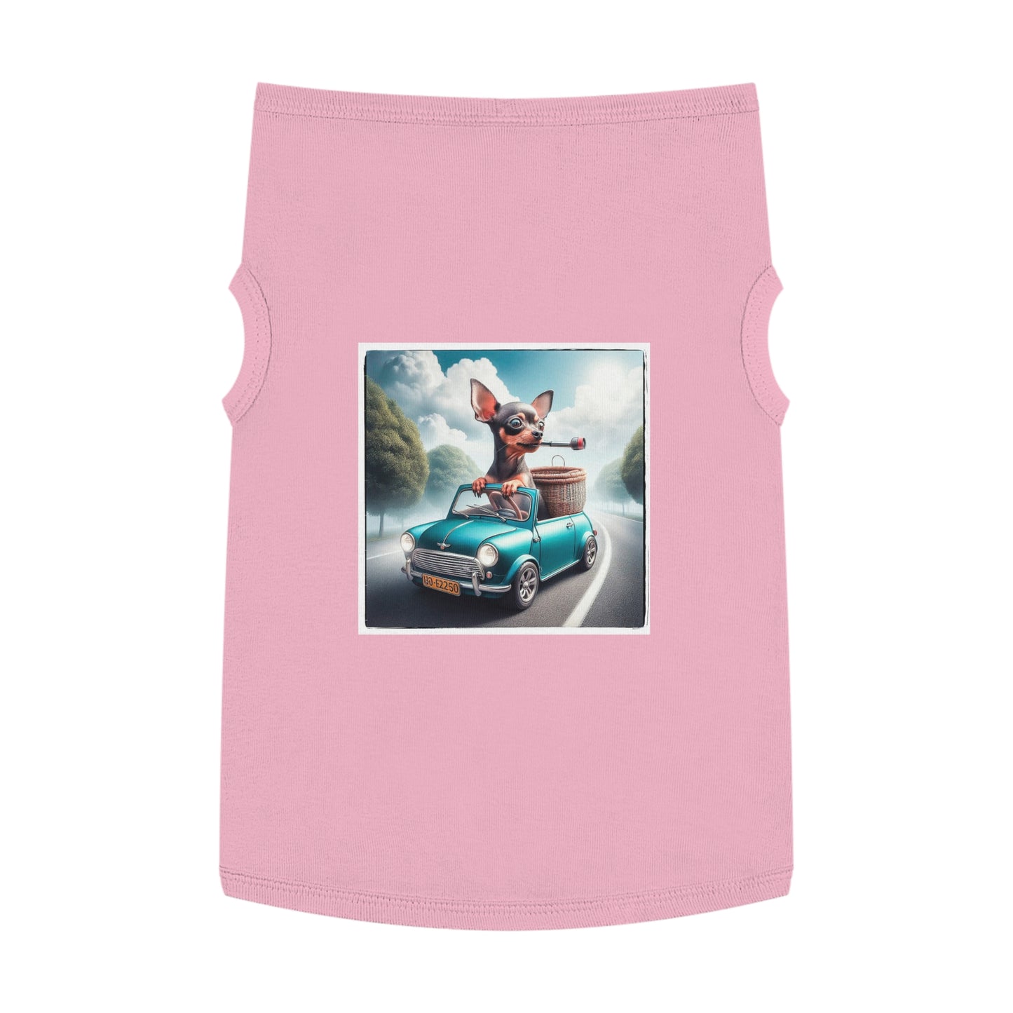 - Min Pin Tank Tops driving and smoking Pets Printify XL Pink