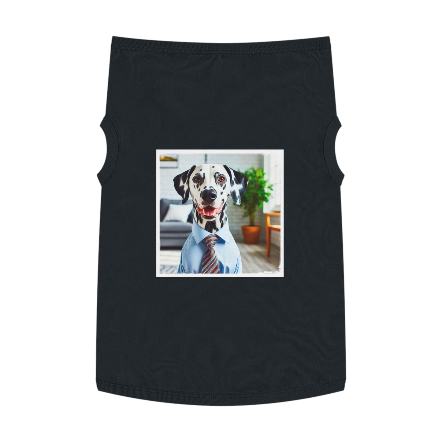 Pet Tank Top Dalmatian happy businessman t shirt Pets Printify