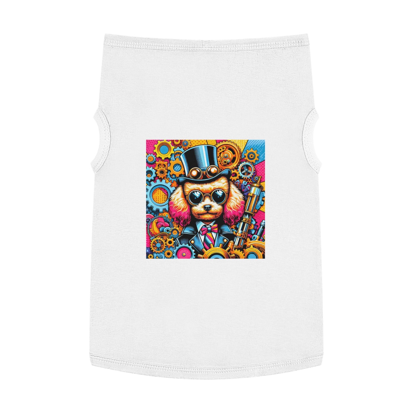 Pet Tank Top Poodle colorful gears Pets Printify XL White