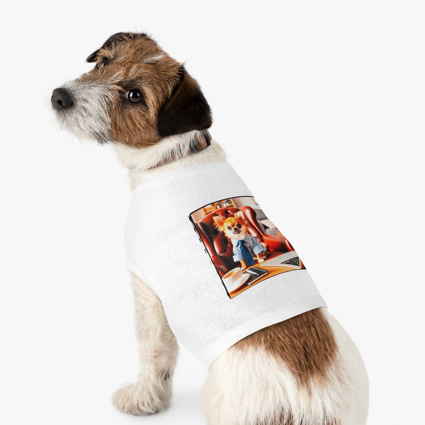 Pet Tank Top Chihuahua suit and tie t shirt Pets Printify