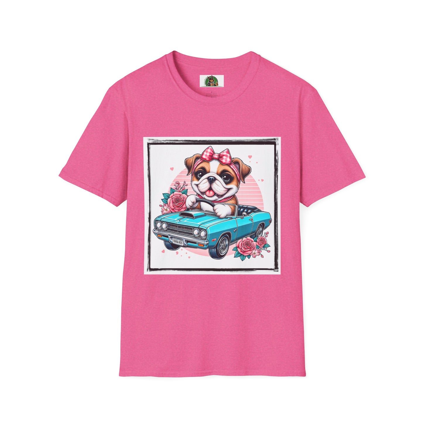 Wacky Bulldog baby driver t shirt T-Shirt Printify S Heather Heliconia