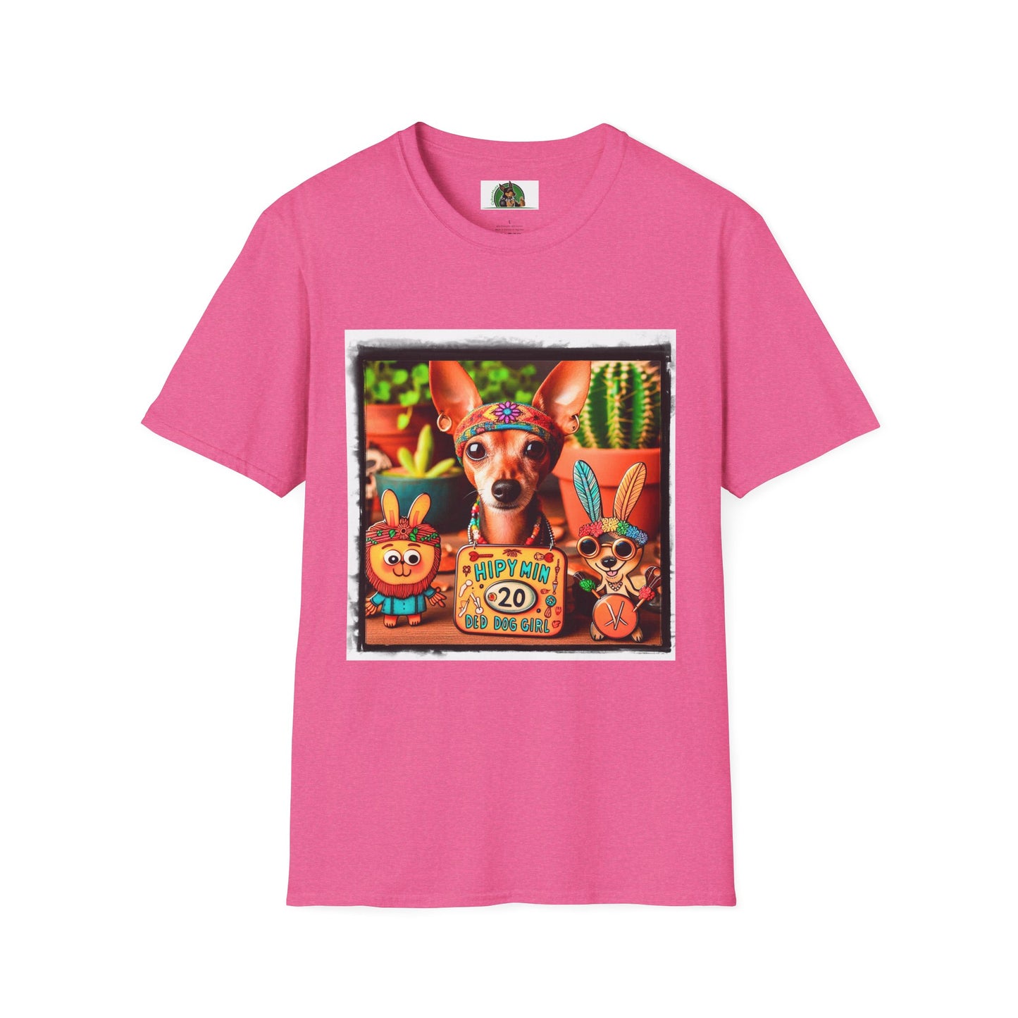 Min Pin T-Shirt 70s hippie T-Shirt Printify S Heather Heliconia