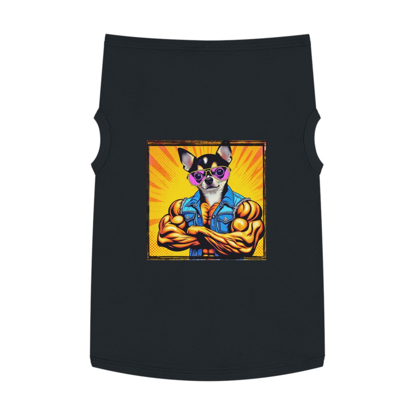 Pet Tank Top Chihuahua golden muscles t shirt Pets Printify