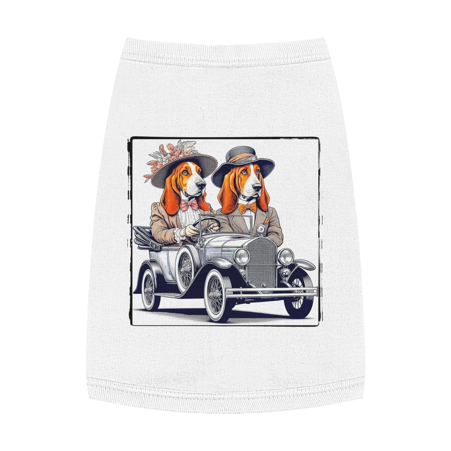 Pet Tank Top Wacky Basset Hound Pets Printify M White