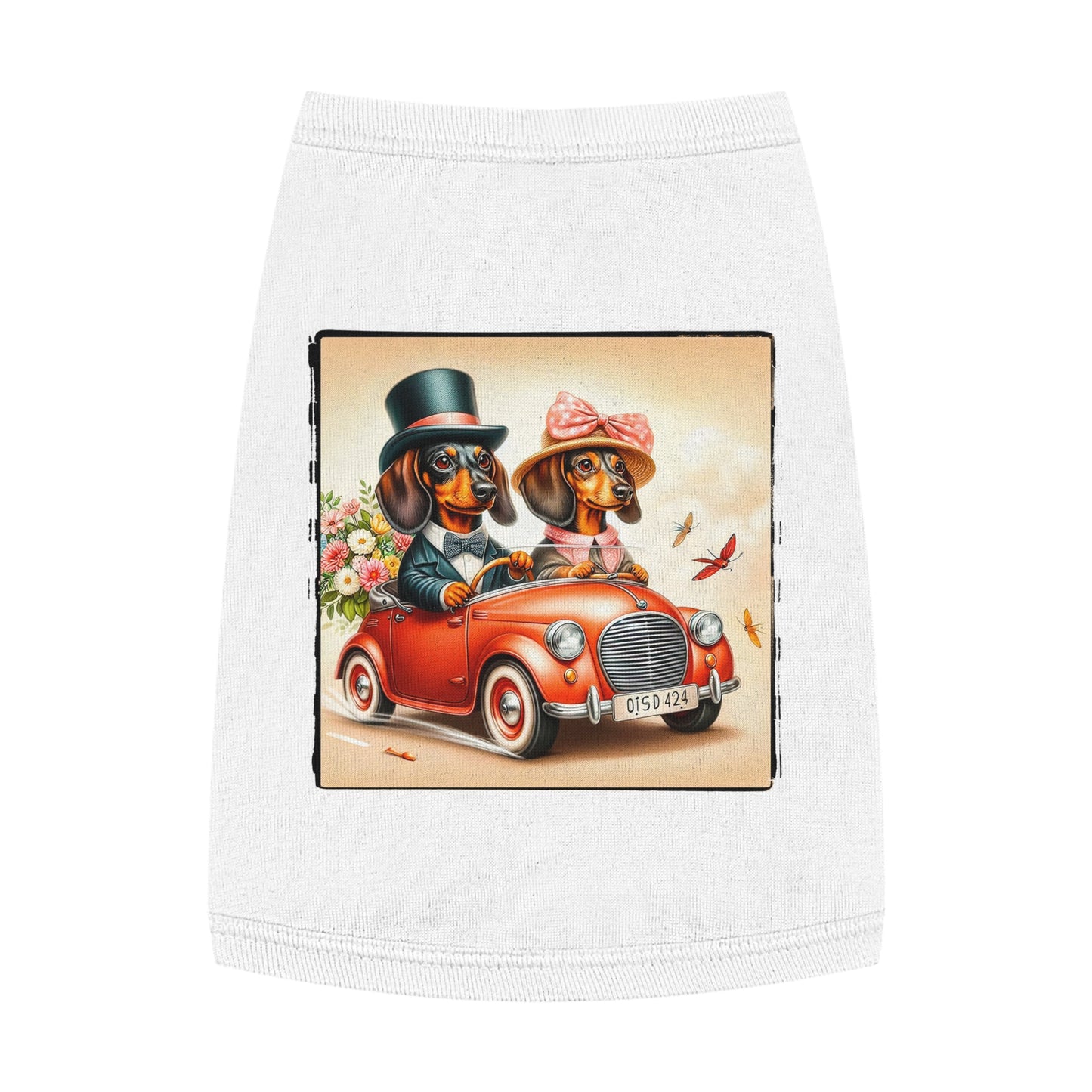 Wacky Pet Tank Top Dachshund Pets Printify M White