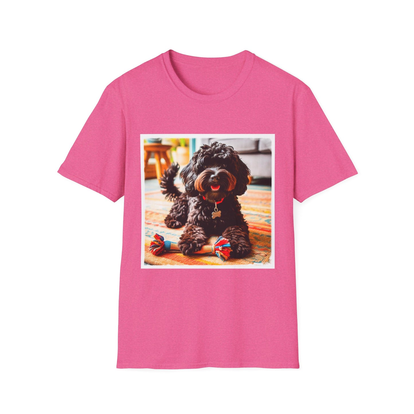 CockerPoo happy smiling t shirt T-Shirt Printify S Heather Heliconia