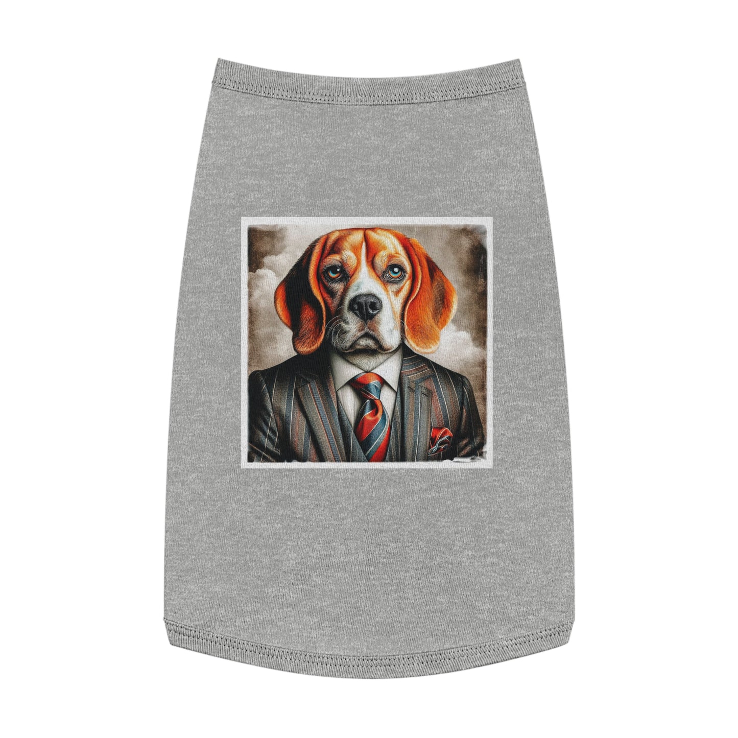 Pet Tank Top Beagle Dog Wearing Business Suit Pets Printify