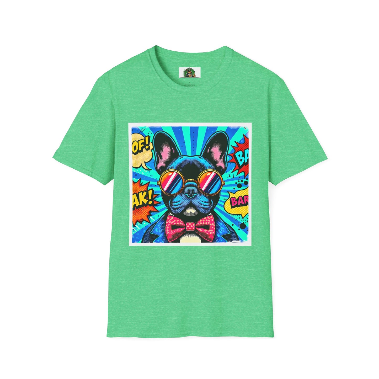 French Bulldog T-Shirt Printify S Heather Irish Green