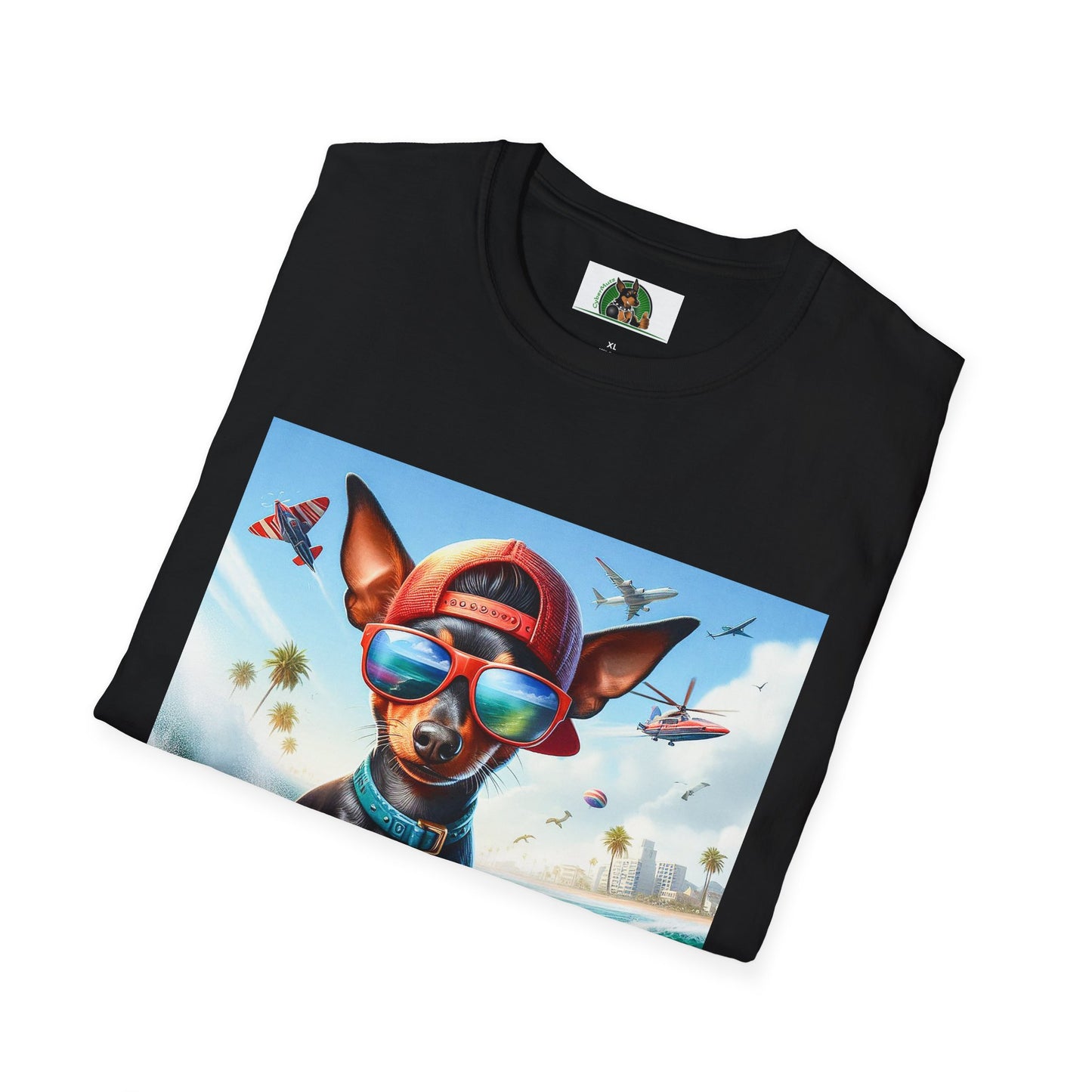 Min Pin T-Shirt tiny surfer T-Shirt Printify