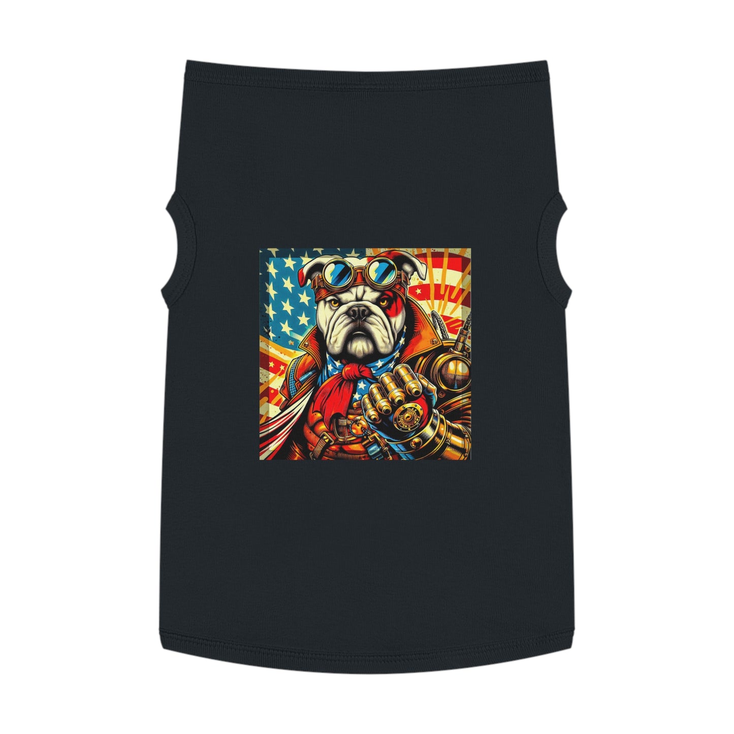 Pet Tank Top Bulldog stream punk t shirt Pets Printify