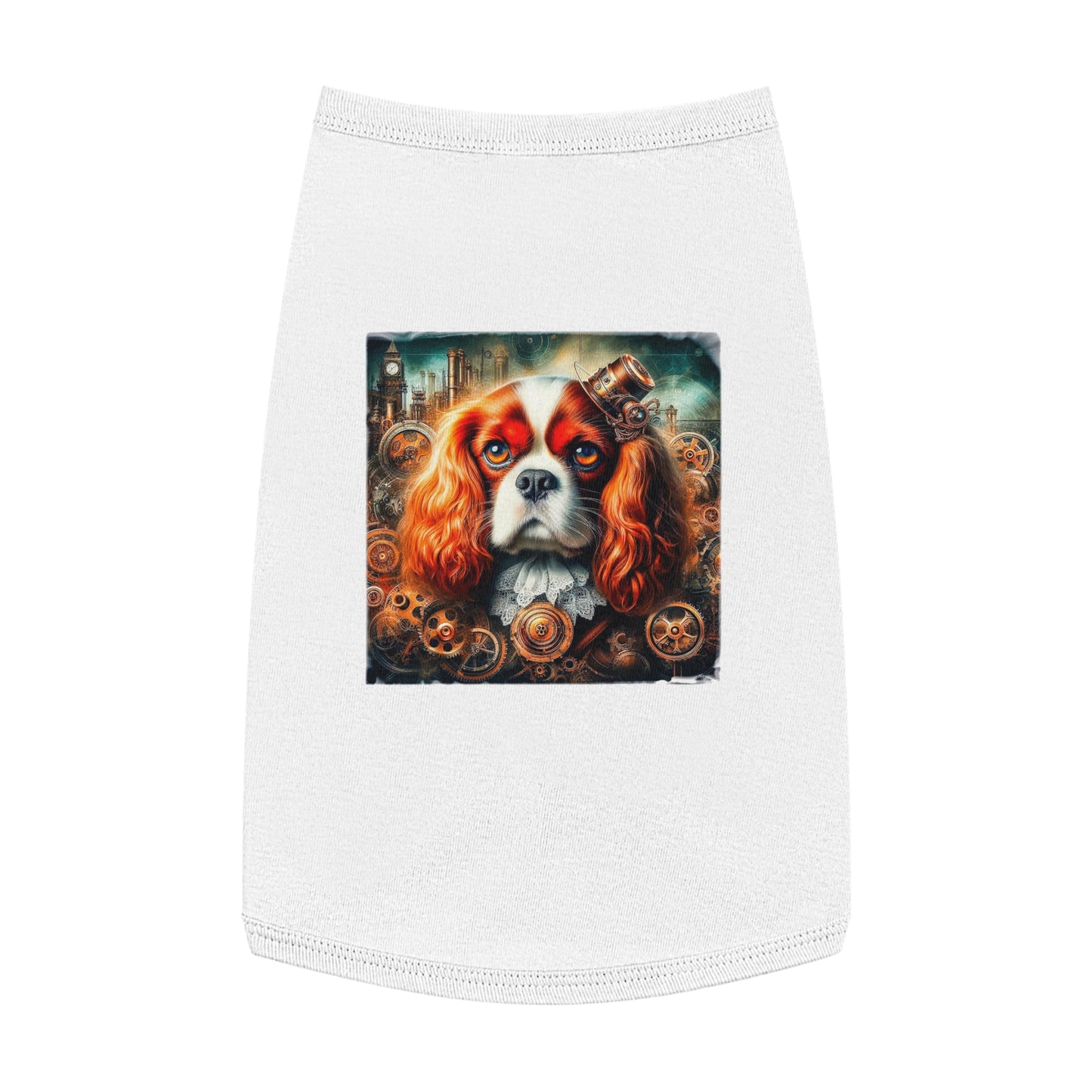 Pet Tank Top Cavalier King Charles Spaniel Steam Punk T Shirt Pets Printify L White