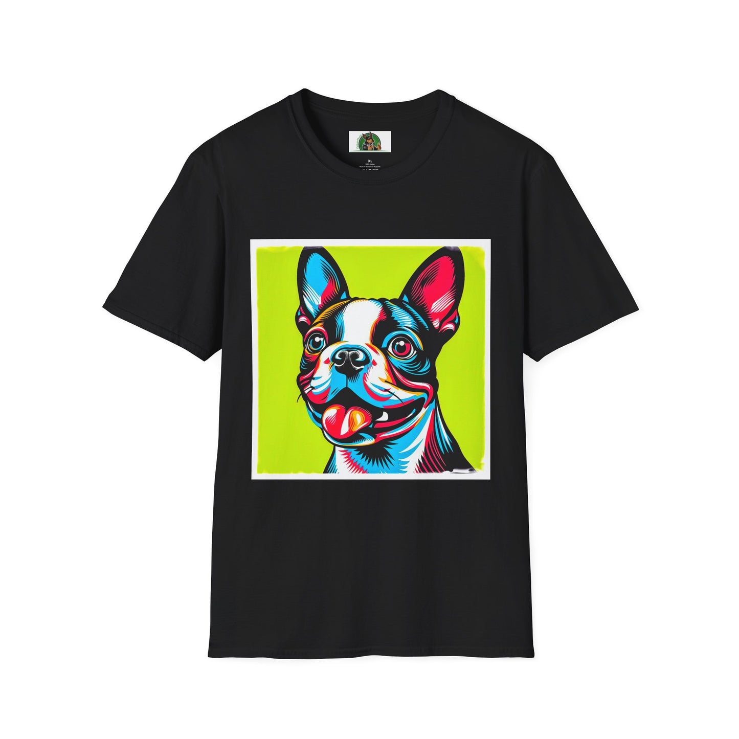 Boston Terrier Pop Art TShirt T-Shirt Printify XS Black