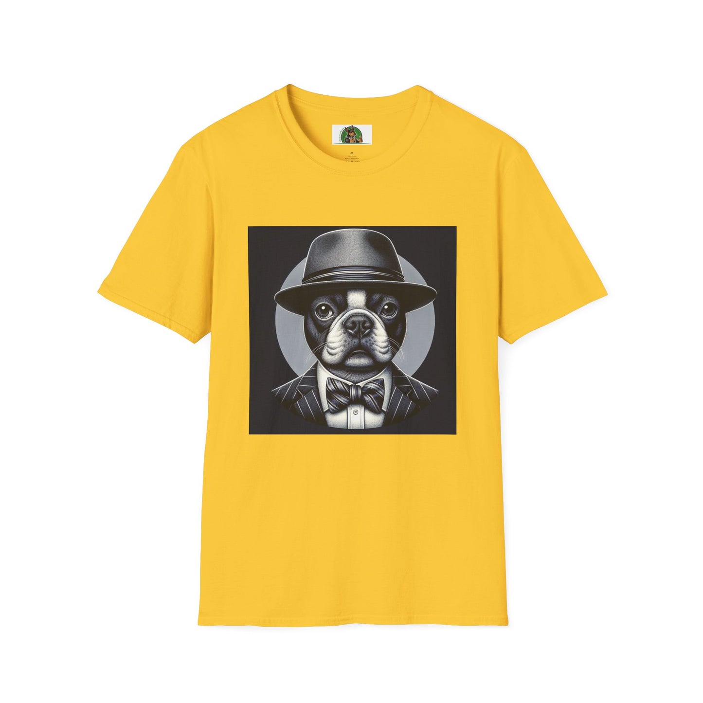 Boston Terrier T-Shirt - Dog in Suit and Hat Design T-Shirt Printify S Daisy