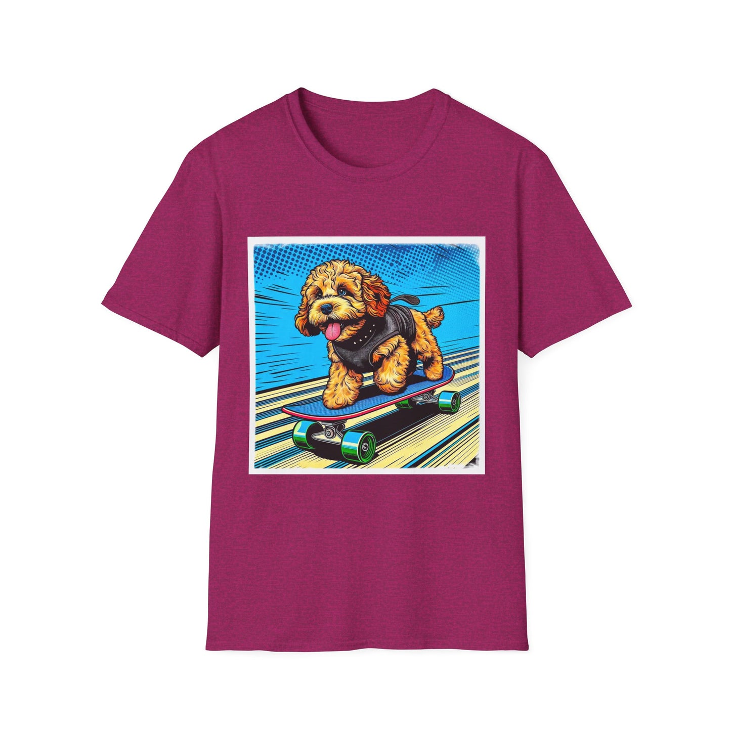 CockerPoo flying high t shirt T-Shirt Printify S Antique Heliconia