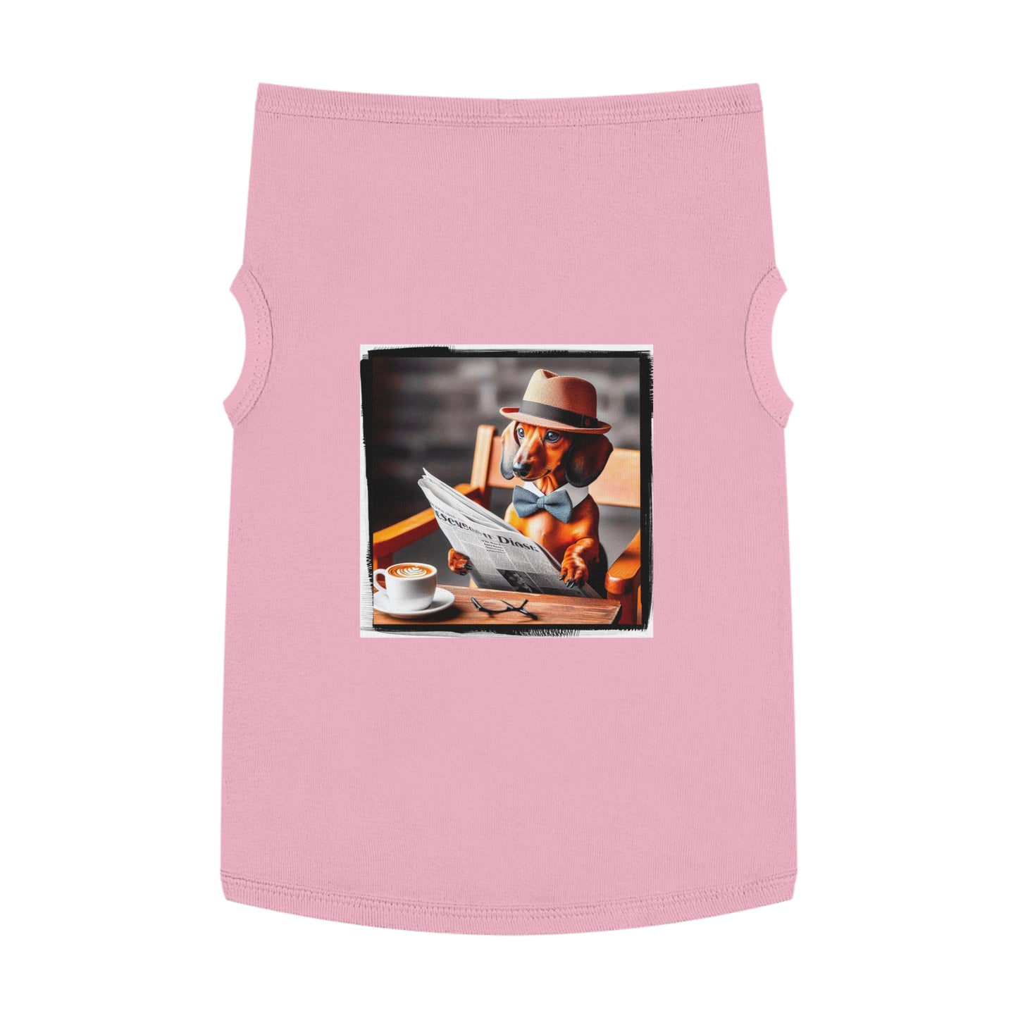 Pet Tank Top Dachshund coffee morning t shirt Pets Printify XL Pink