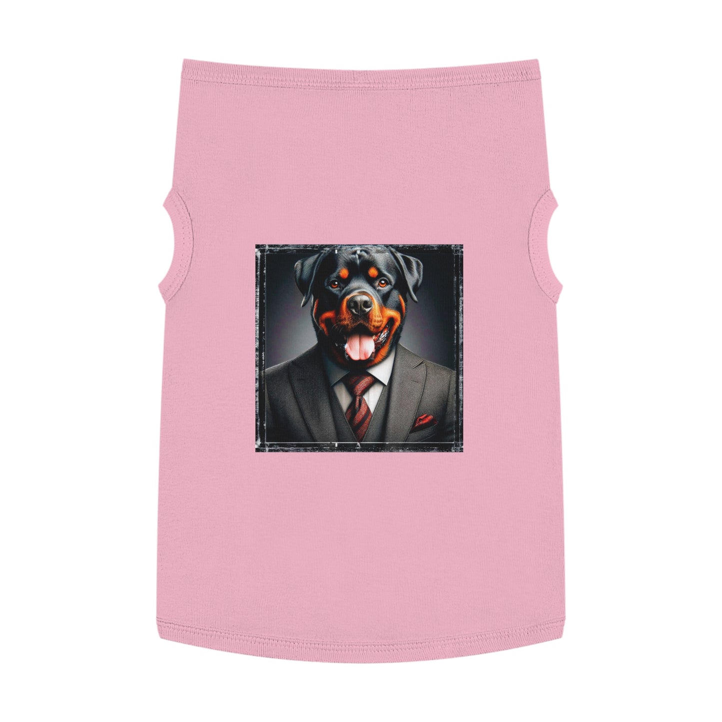Pet Tank Top Rottie business man Pets Printify XL Pink