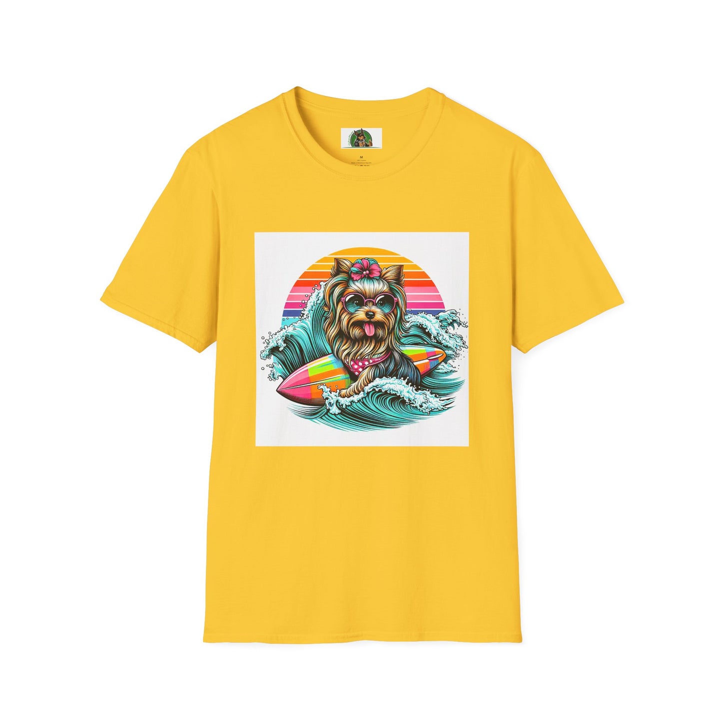 Yorkie cute girl surfer shirt T-Shirt Printify S Daisy