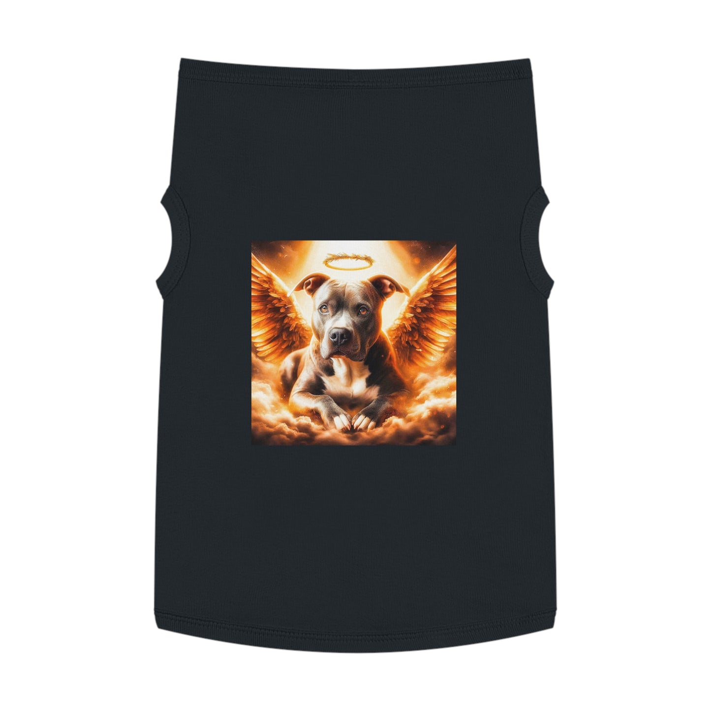 Pet Tank Top Pit Bull glowing Angel Pets Printify XL Black