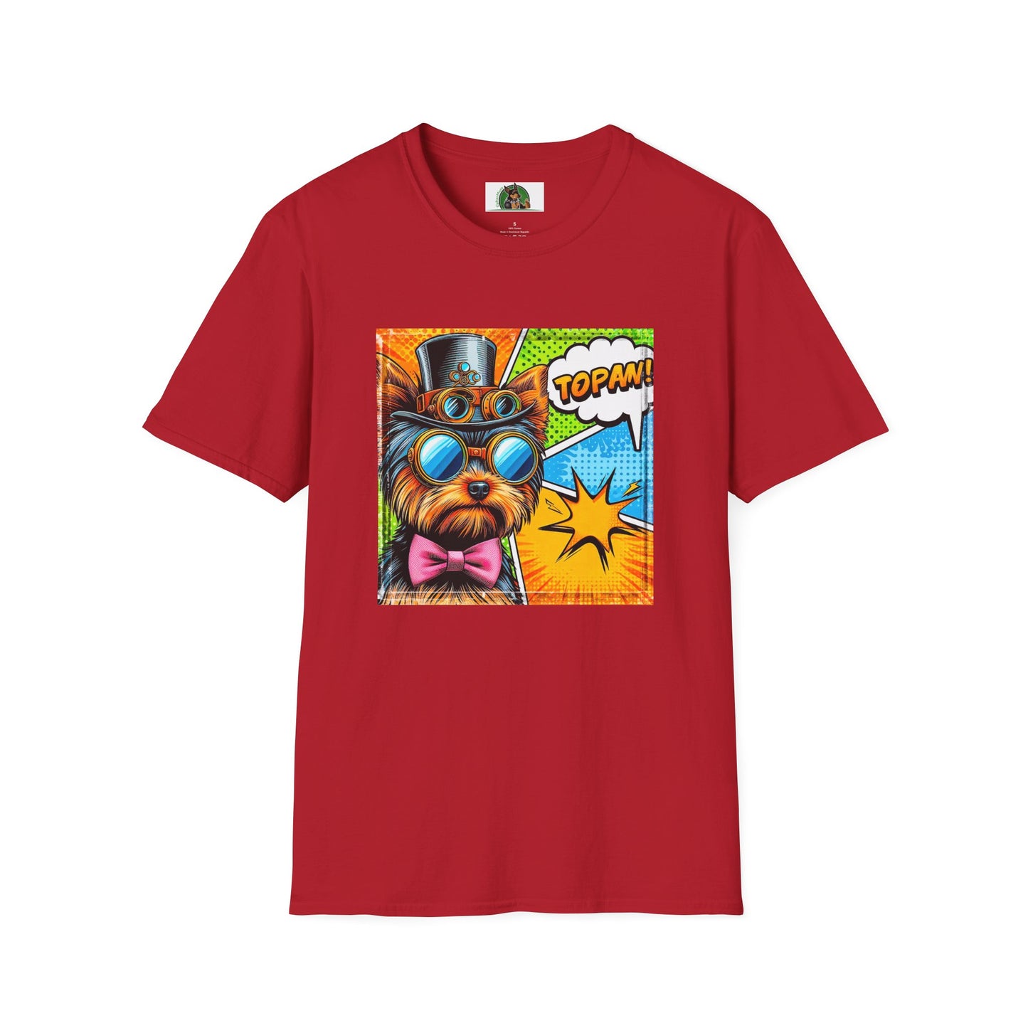 Yorkie pop art shirt T-Shirt Printify S Cherry Red