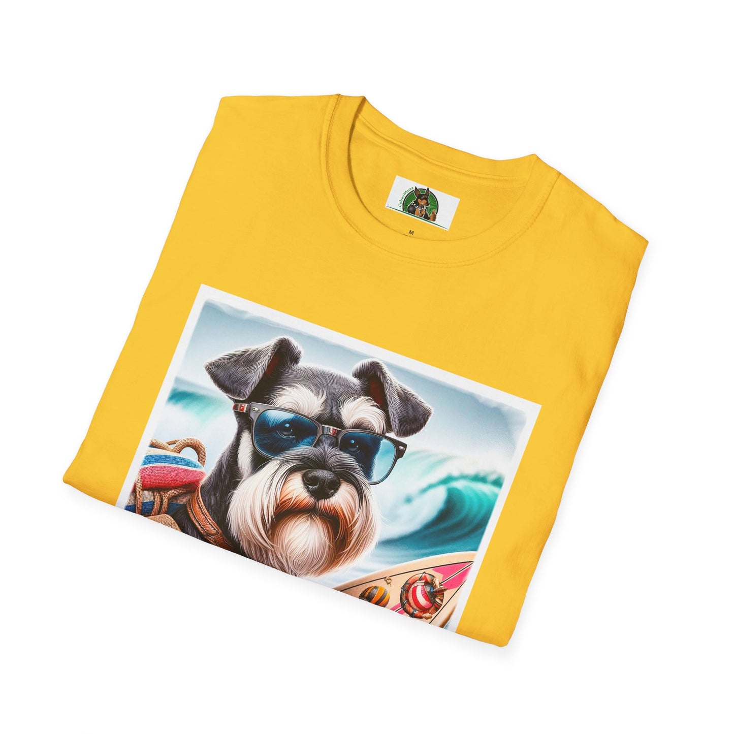 Miniature Schnauzer surfer dude shirt
