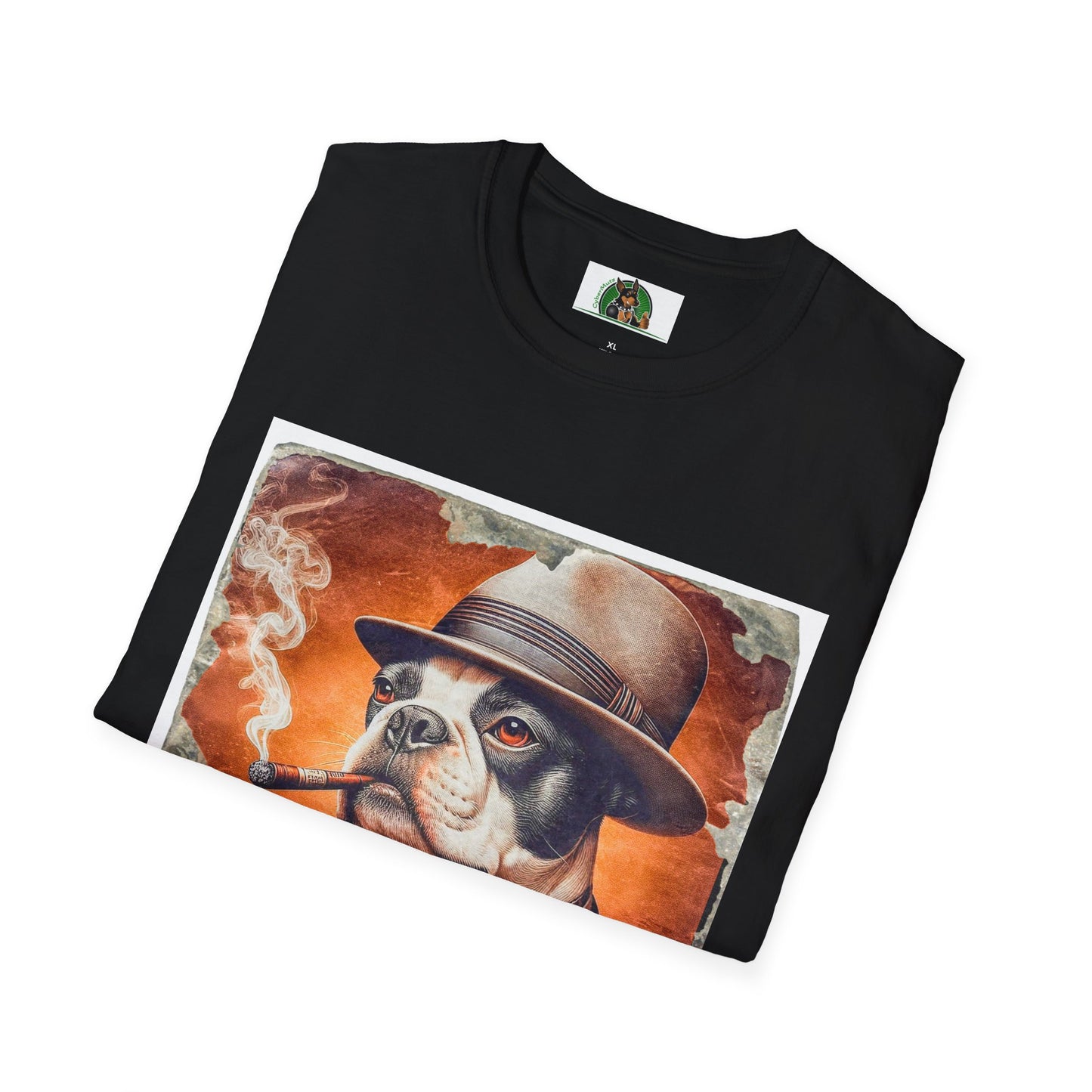 Boston Terrier Smoking T-Shirt T-Shirt Printify