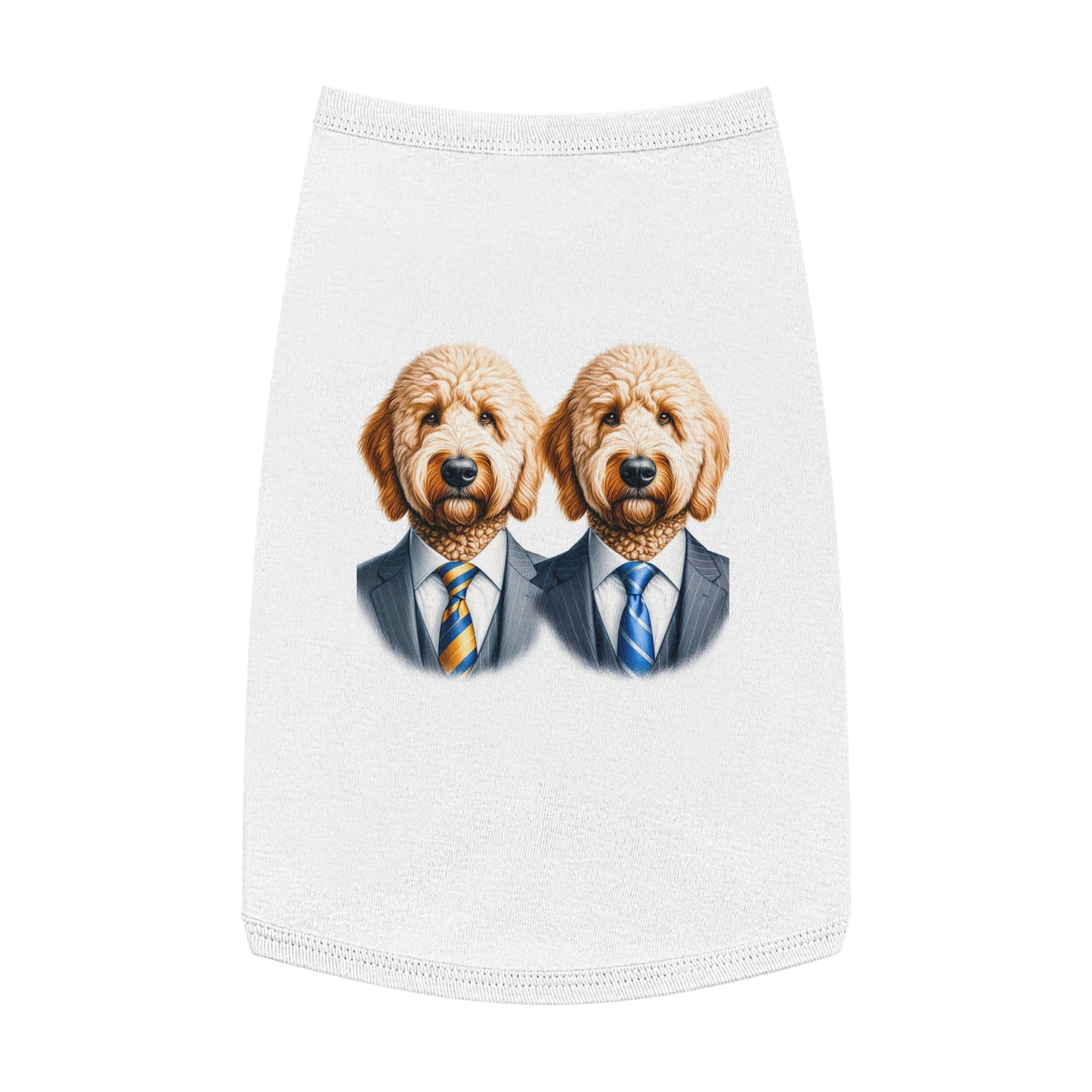 Pet Tank Golden Doodle serious business man r shirt Pets Printify L White