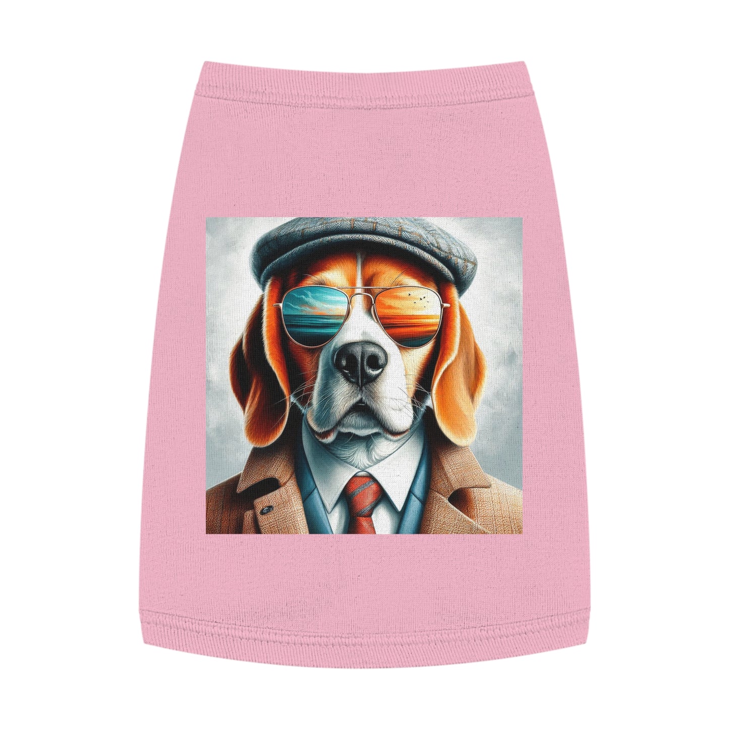 Pet Tank Top Beagle Classy Suit Pets Printify M Pink