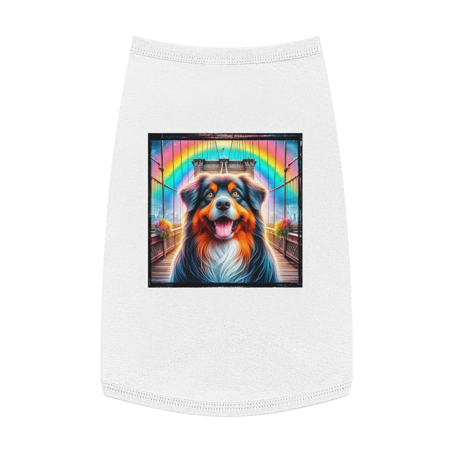 Pet Tank Top Australian Shepherd Pets Printify L White