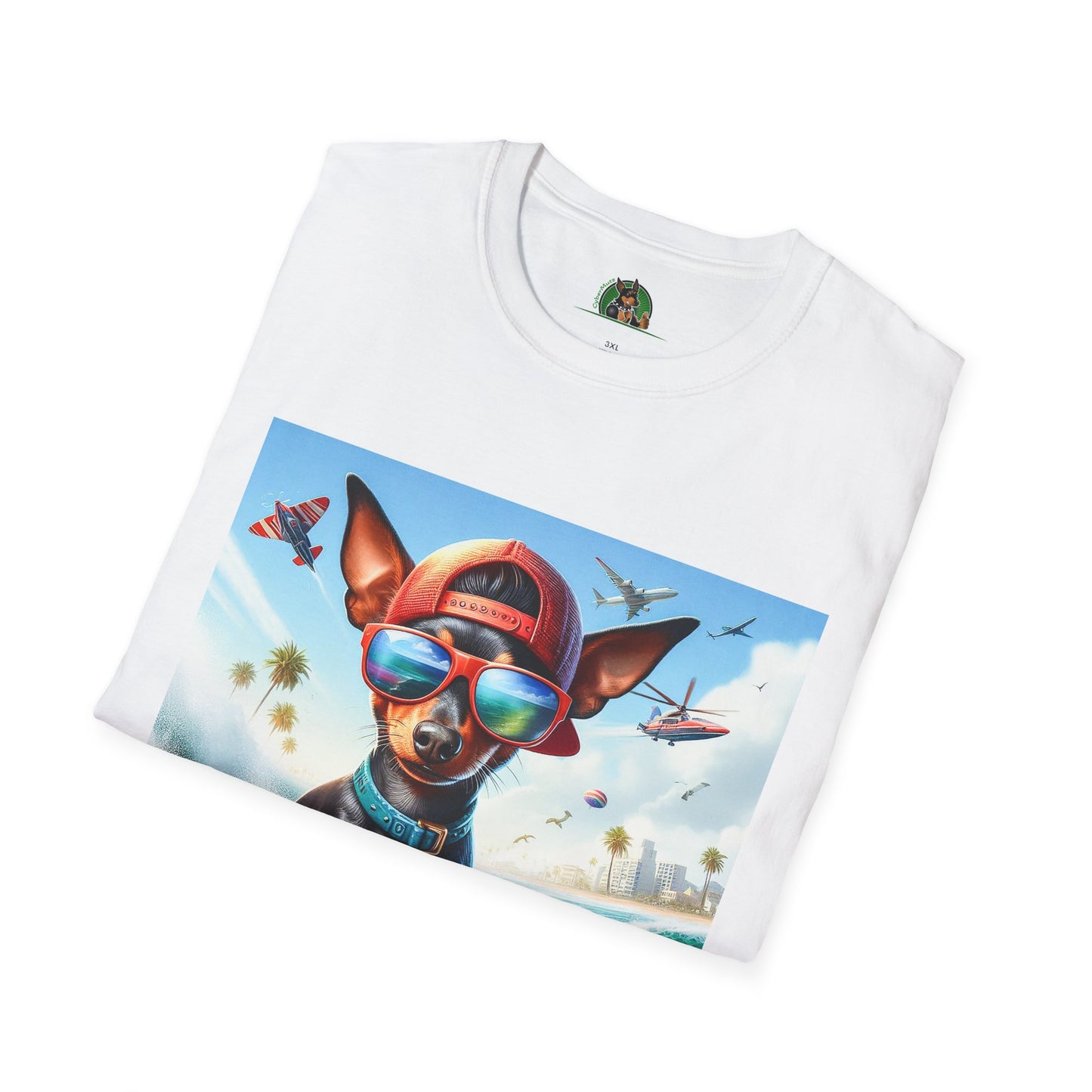 Min Pin T-Shirt tiny surfer T-Shirt Printify