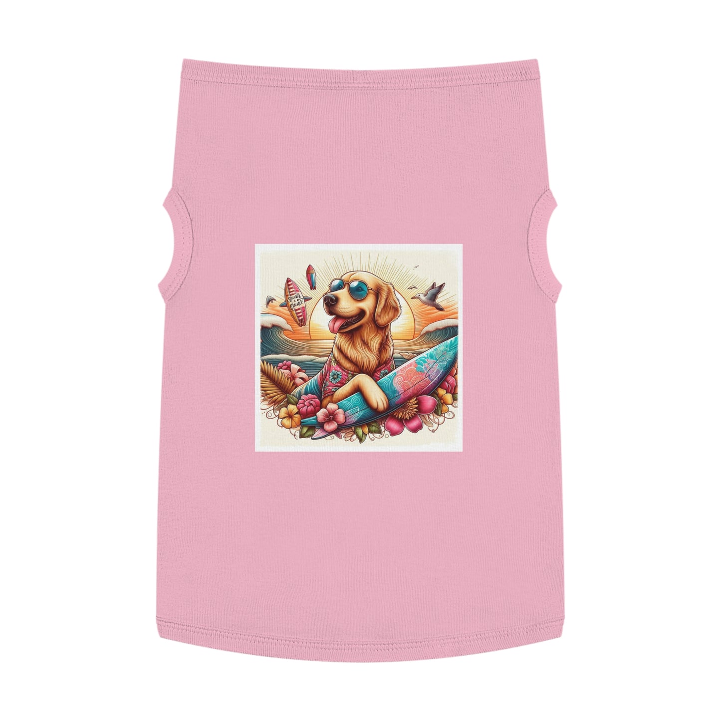Golden Retriever pet tank top sunny day Pets Printify XL Pink