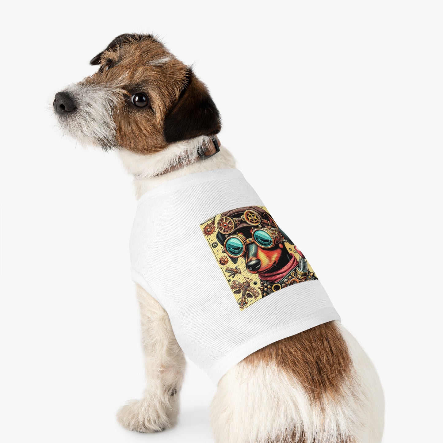 - Min Pin Tank Tops Steam punk puppy Pets Printify
