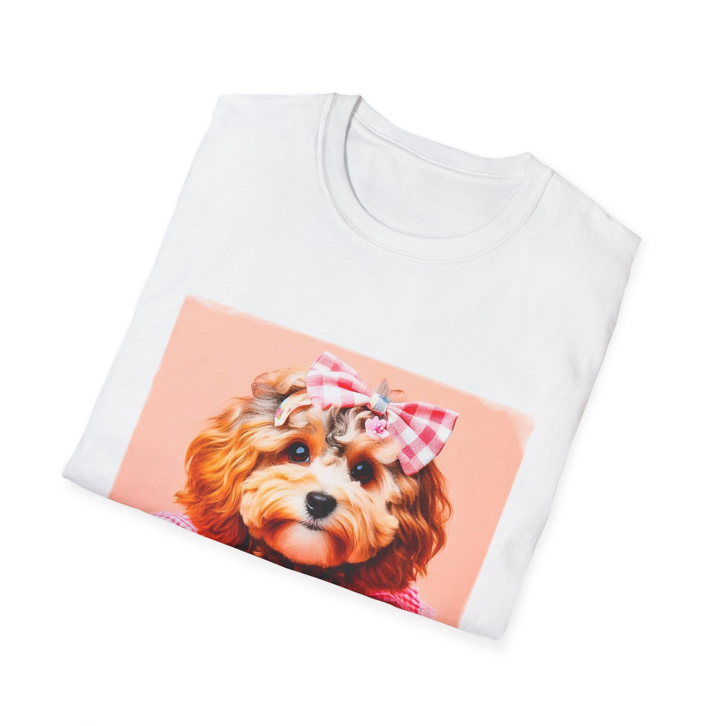 CockerPoo pretty pink bow t shirt T-Shirt Printify