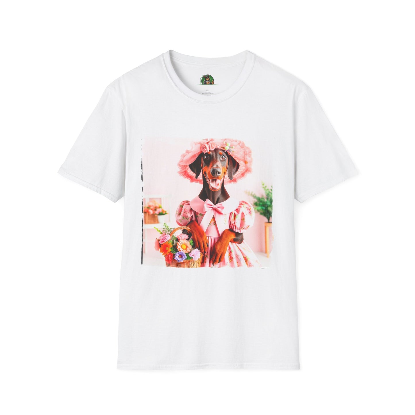 Doberman easter t shirt T-Shirt Printify XS White