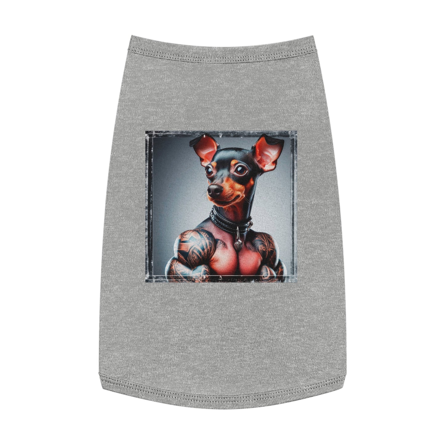 Min Pin Tank Tops tiny muscle msn Pets Printify L Heather