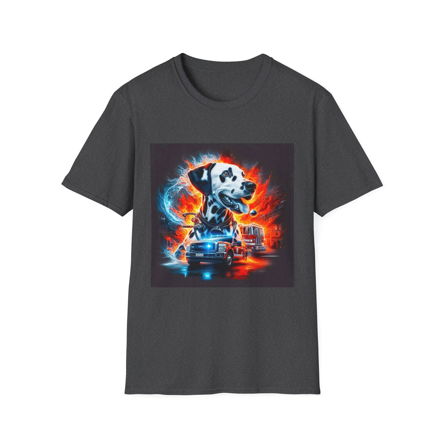 Dalmatian fireman hero t shirt T-Shirt Printify XS Dark Heather